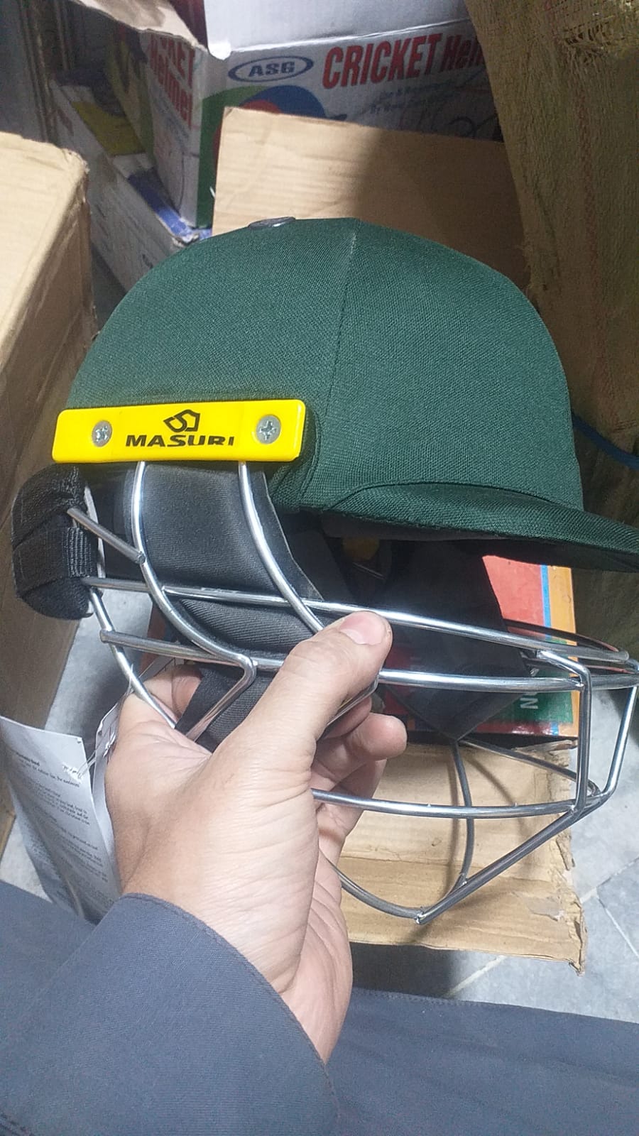 Masuri Original Series MKII Test Helmet – Green Steel Grille