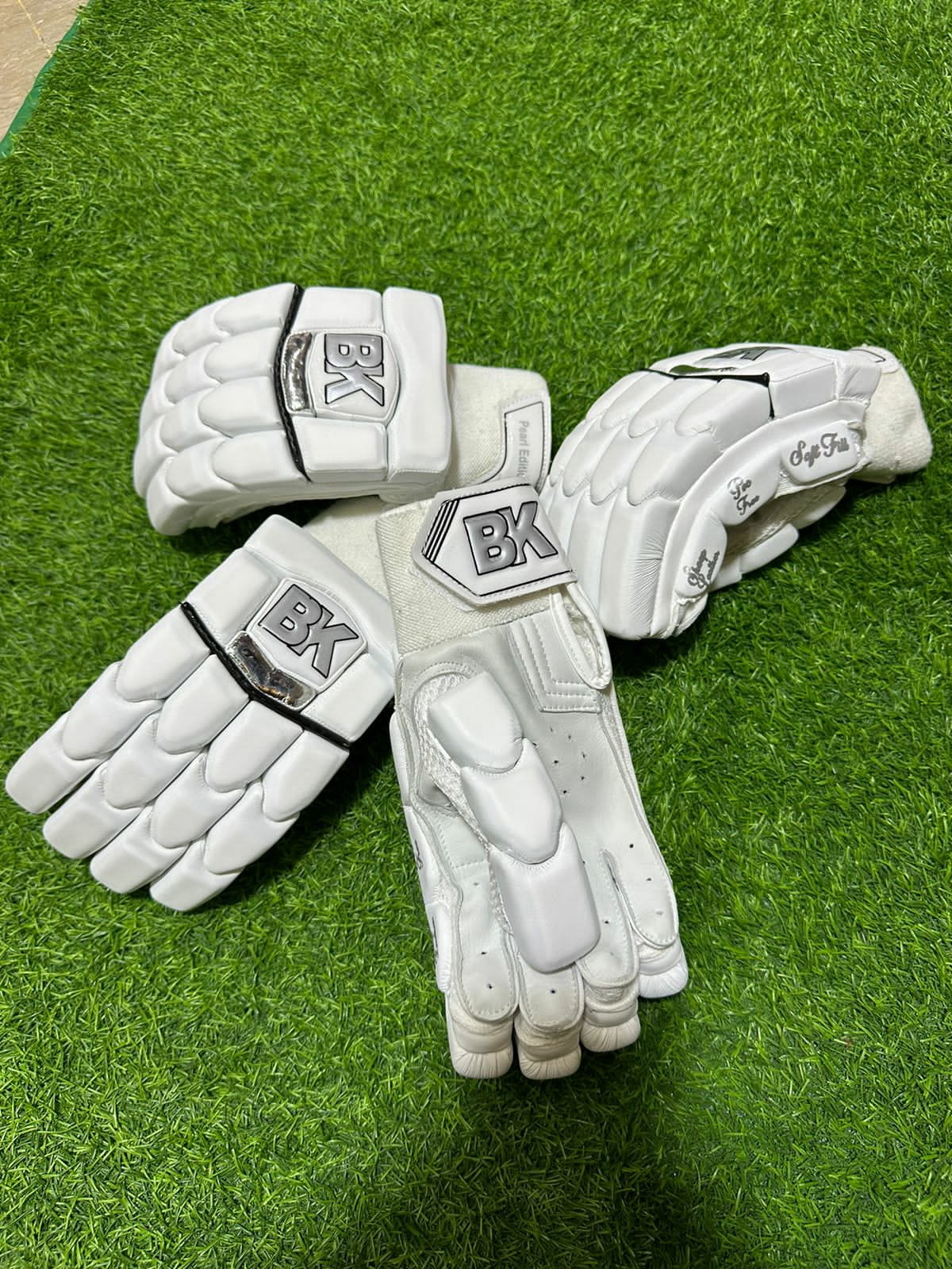 BK Pure Edition Batting Gloves – White Pro Cricket Protection
